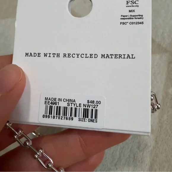 Madewell silver U-Link Chain Choker Necklace - Picture 5 of 5